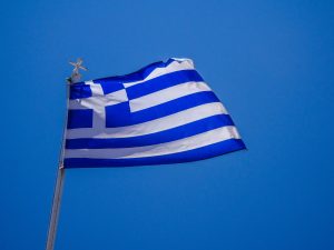 Lesbos-Griekenland-Griekse-vlag