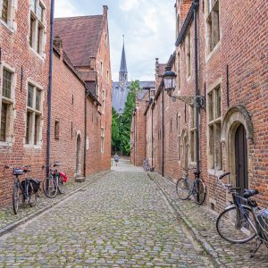 Leuven-gratis-bezienswaardigheden-Groot-Begijnhof-straat-fietsen