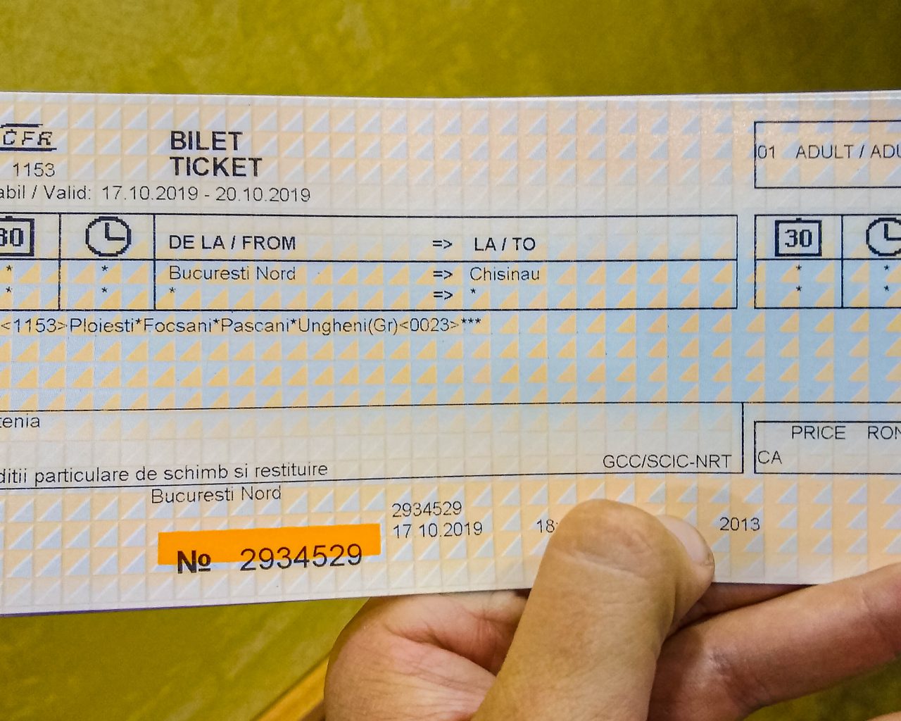 Treinticket-nachttrein-Boekarest-Chisinau