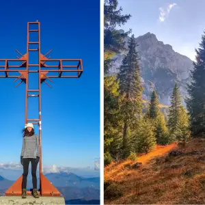 Jessica-bij-kruis-en-bossen-Bucegi