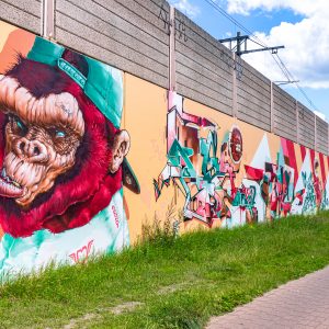Graffiti-PSV-laan-met-stadion-op-achtergrond