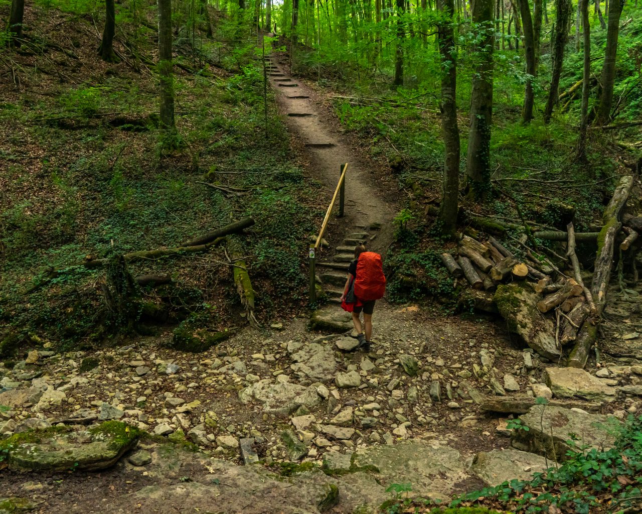 Droge-rivier-oversteken-Mullerthal-Trail-route-1