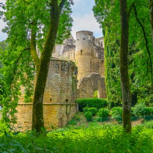Kastelen-van-Beaufort-door-bomen-Luxemburg