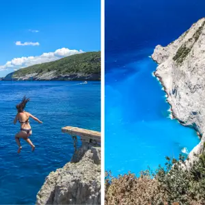 Klifspringen-jessica-en-kust-Zakynthos