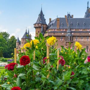 kasteel-de-haar-met-bloemen-op-voorgrond