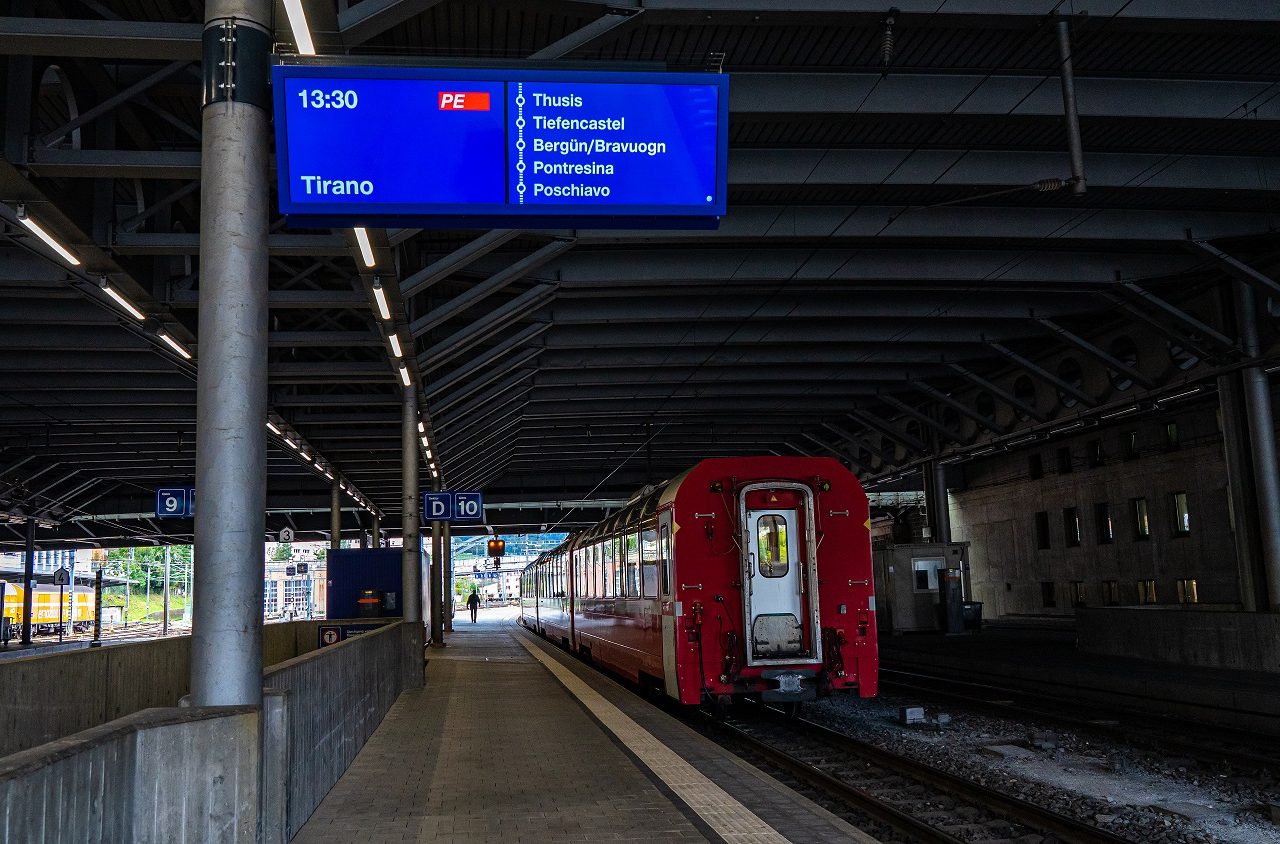 Startpunt-treinstation-Chur-Bernina-Express-bord