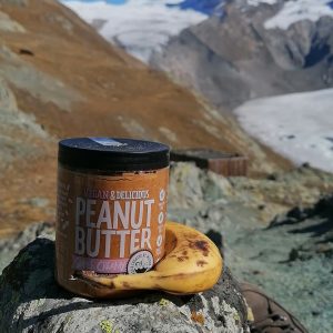 Lunch-pindakaas-banaan-bij-gletsjer-Gornergrat