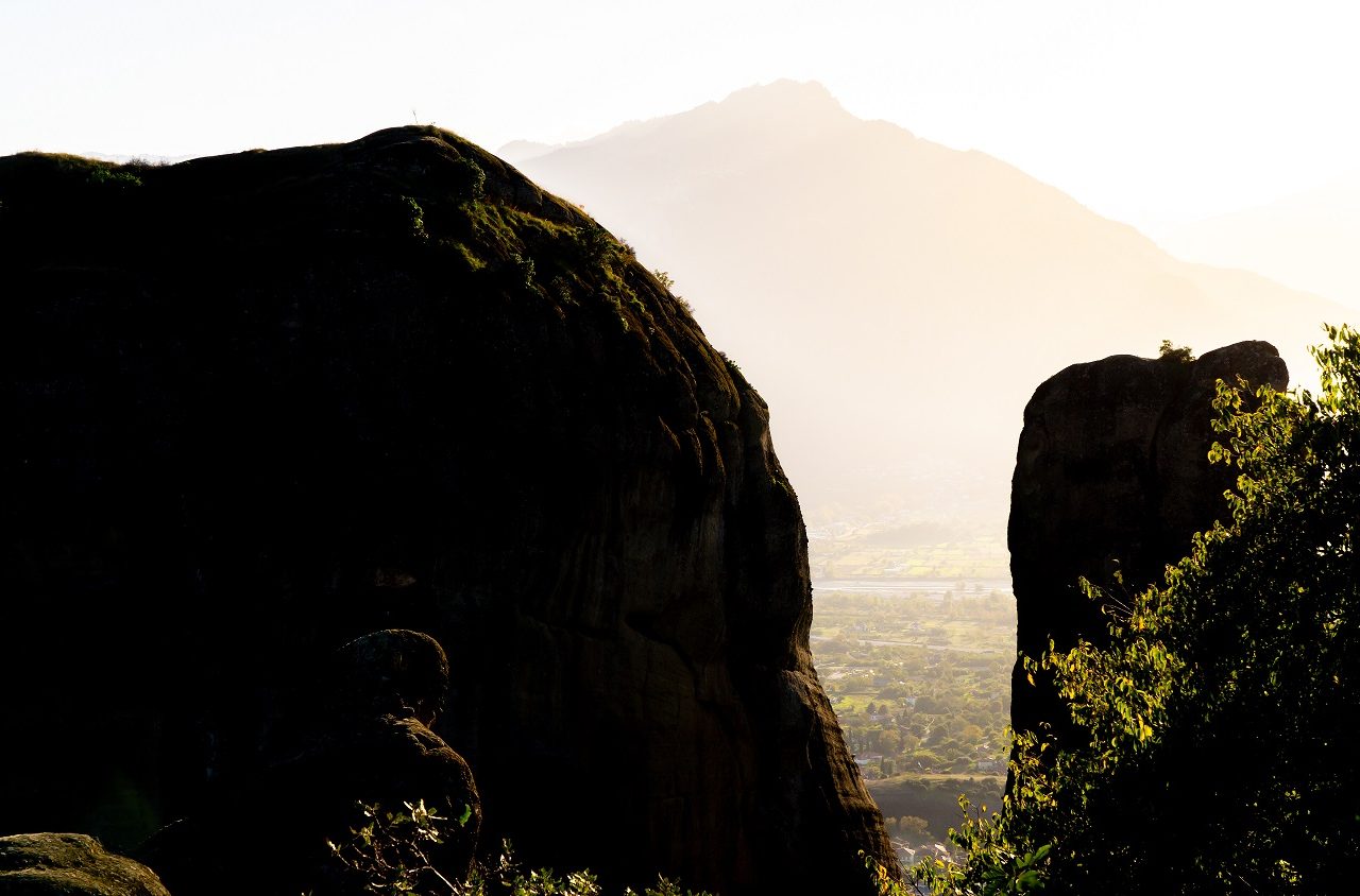 Zonsondergang-Meteora-Griekenland