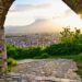 Zonsondergang vanaf fort Prizren in Kosovo
